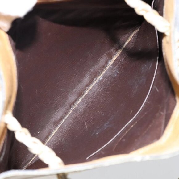 CHANEL Chain Tote Bag Lamb Skin Beige Gold CC Auth gh972 - Picture 12 of 16